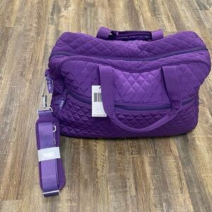 Vera Bradley‎ Medium Traveler Bag Carry-on in Microfiber Elderberry Purple NWT